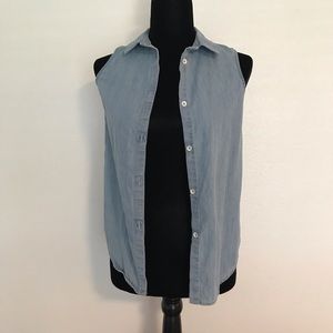 Cat & Jack Denim Sleeveless Shirt Size Size L (10/12)